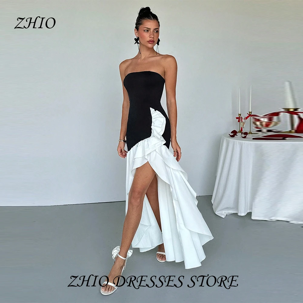 

ZHIO Elegant Lotus Leaf Pleated High-Eeam Dress Casual Wedding Graduation Dress Vacation Dress Carnival Birthday Club Customized
