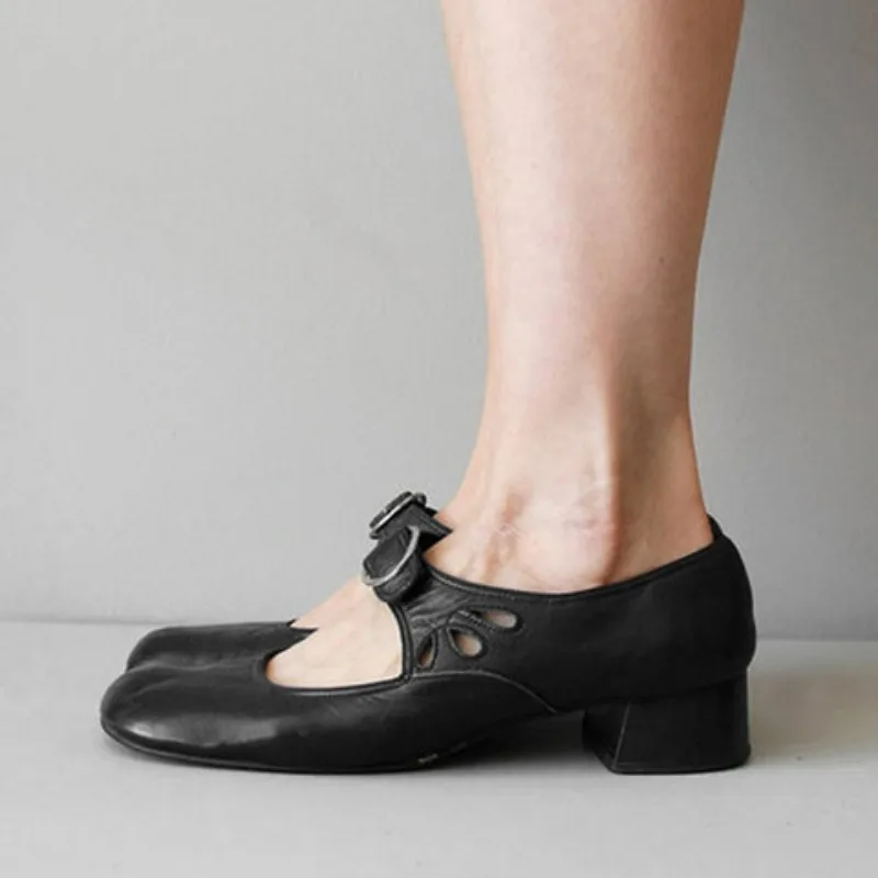 Retro Mittelalterliche Damenschuhe Mary für Alle Jahreszeiten, Weiche Sohle, Frühling, Niedriger Absatz, Freizeitschuhe mit Schnallenriemen, Bequemes Schuhwerk 2026 – Detail 3