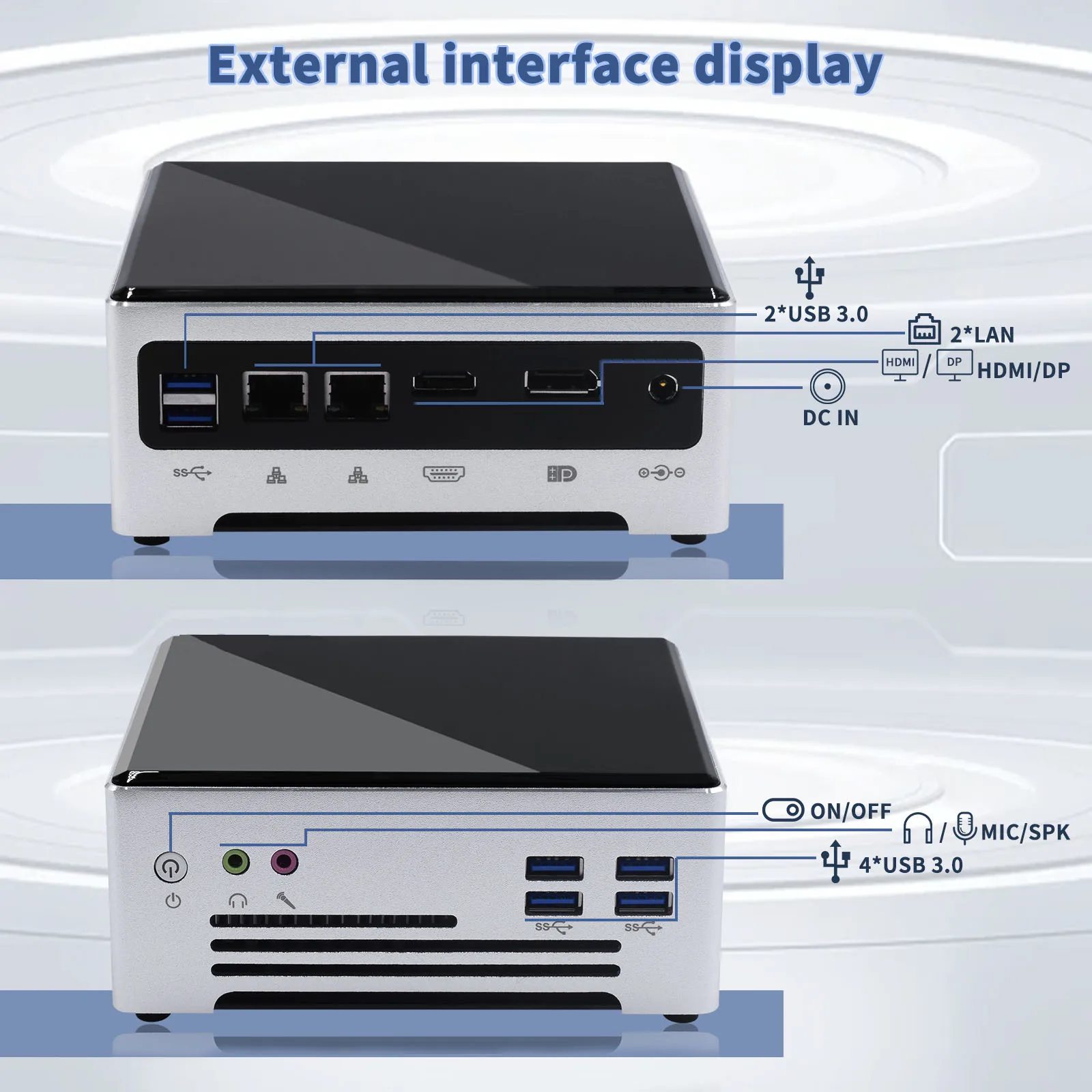 HYSTOU Mini PC Quad Core i7 9750H Computer desktop da ufficio aziendale DP HDMI 6 * USB3.0 Computador Win10 pro 4K Dual LAN WIFI