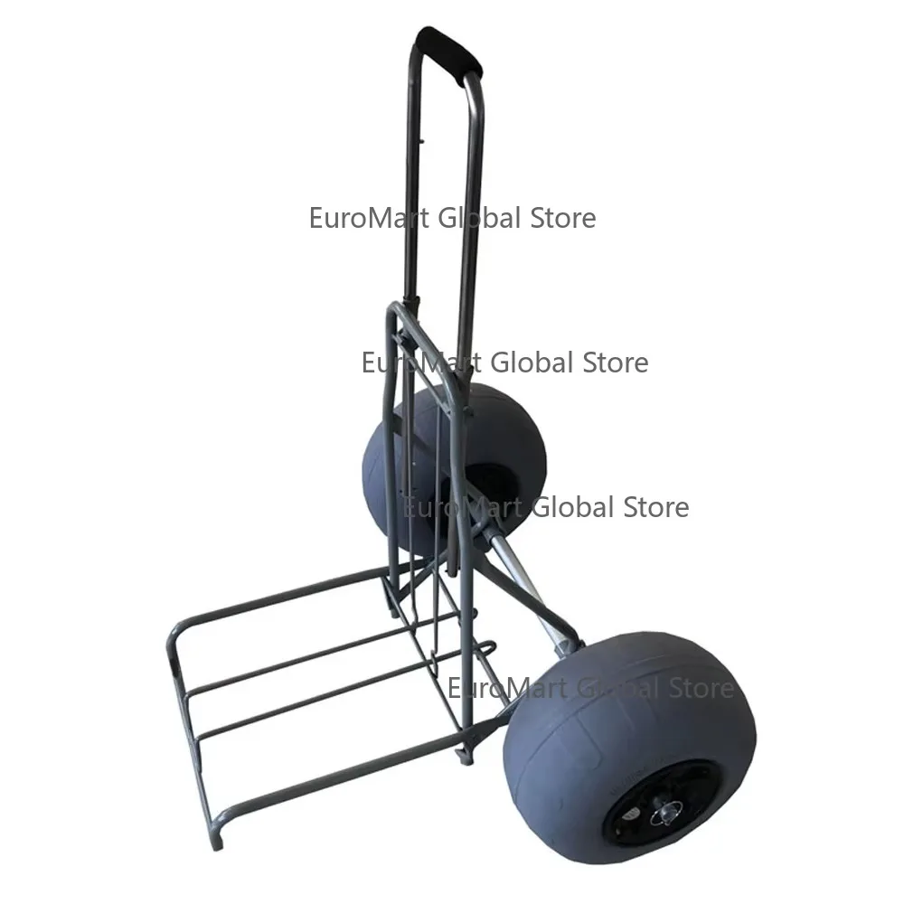 Foldable Beach Trolley Cart with Balloon Tires Beach Trailer for Fishing Portable Outdoor Utility Cart