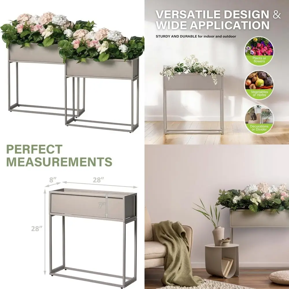 

Прочная садовая кровать высотой 28 дюймов для посадки трав и цветов на открытом воздухе — прямоугольный ящик для цветов