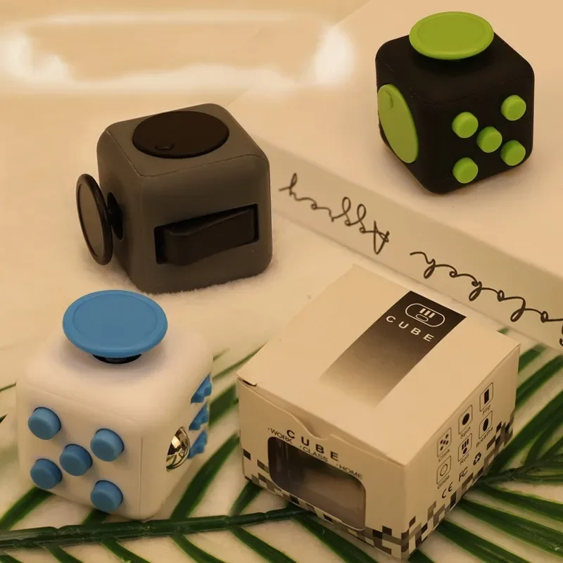 Decompression Dice for Autism Adhd Anxiety, Relieve Adult Kids Stress Cube Toys, Fingertip Press Fidget Toys