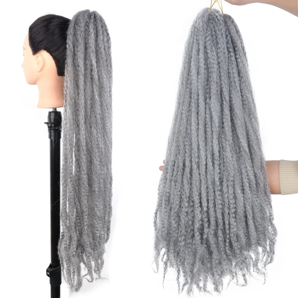 36 Inch Synthetic Crochet Marly Braids Hair extensions Ombre Afro Kinky Braiding Hair 20 Strands/pack Natural Color Grey