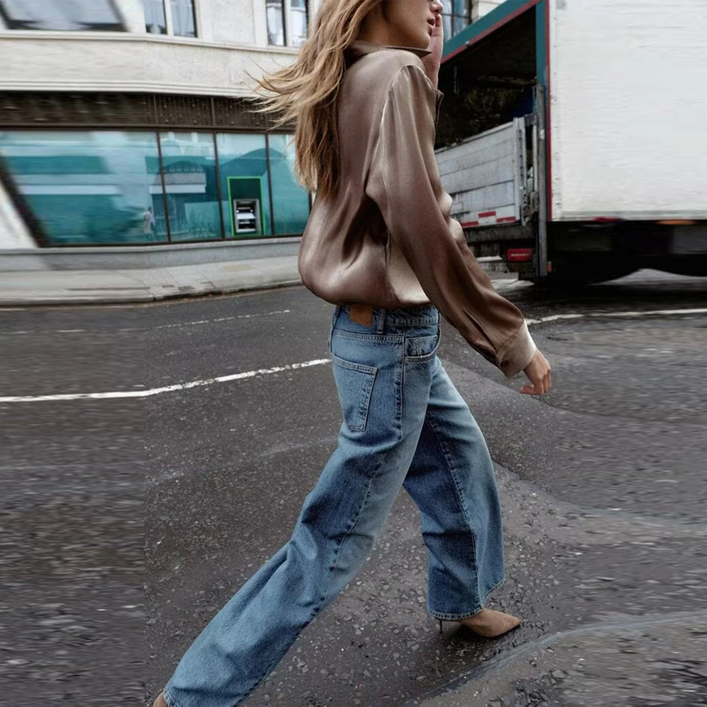 Faionable Loose Rainbow Coloured Damen Sle irt Drapey Herbst 2025, Neuankömmling Z Marke European Sle Long Sve