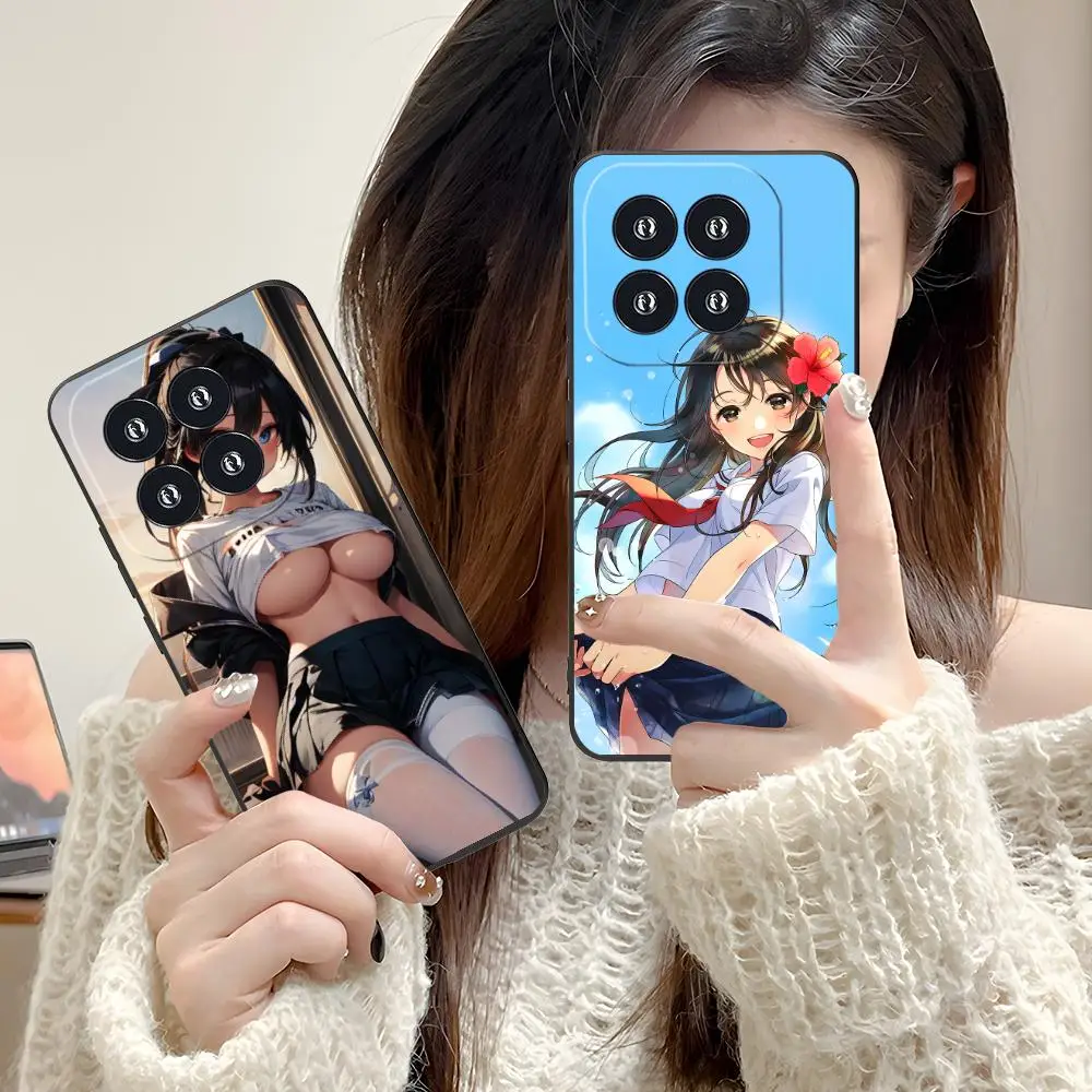 JK زي مدرسي فتاة جراب هاتف ل Xiaomi 15 14 13 12 Mi 11 T Ultra Lite Pro S X 5G الطباعة الملونة واقية جميلة فاخرة #5