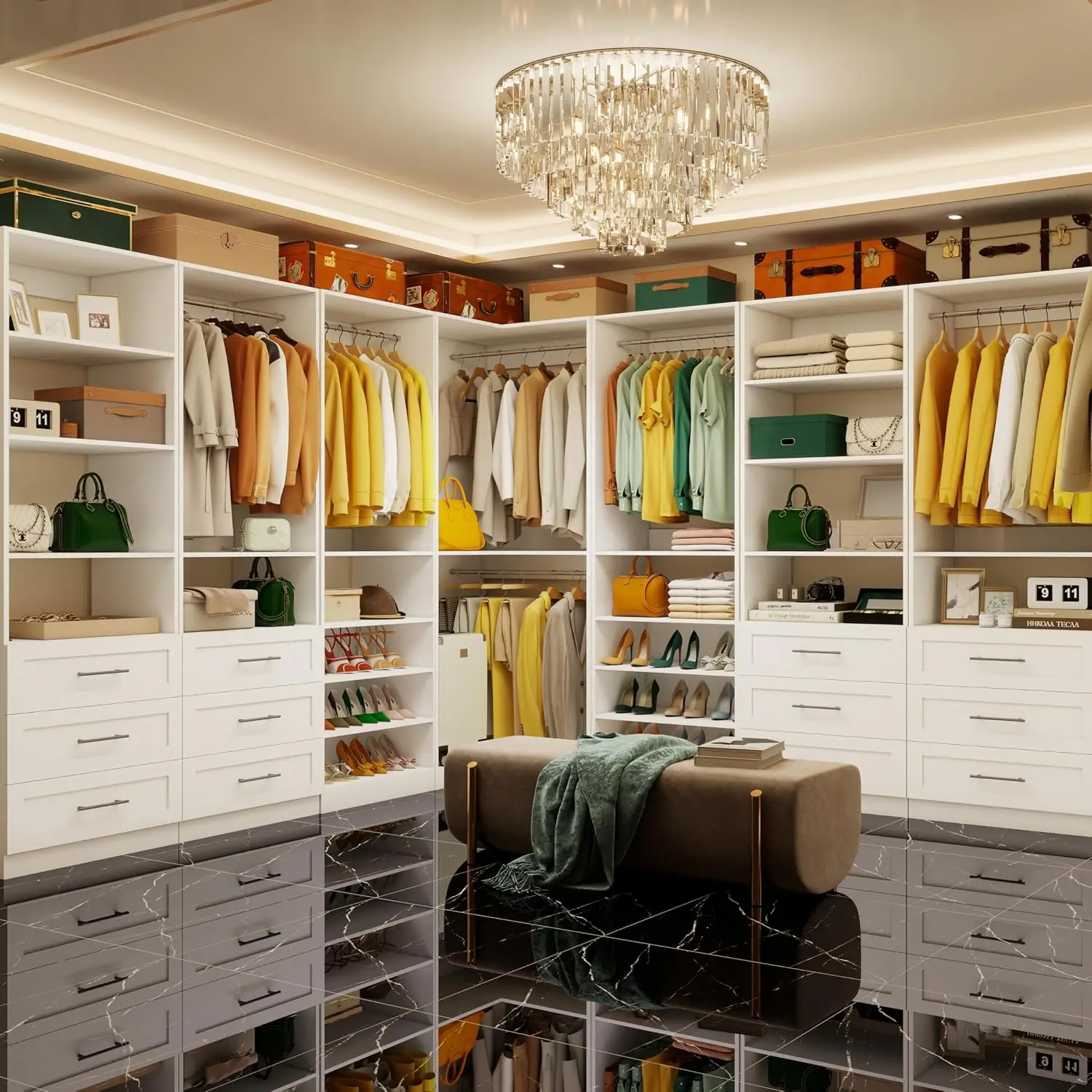 Walk-in Closet System 4 Sets 101.9