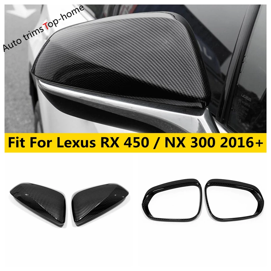 

ABS Chrome Carbon Fiber Side Rearview Mirror Decoration Frame Cover Trim For Lexus RX 450 / NX 300 2016 - 2021 Car Accessories