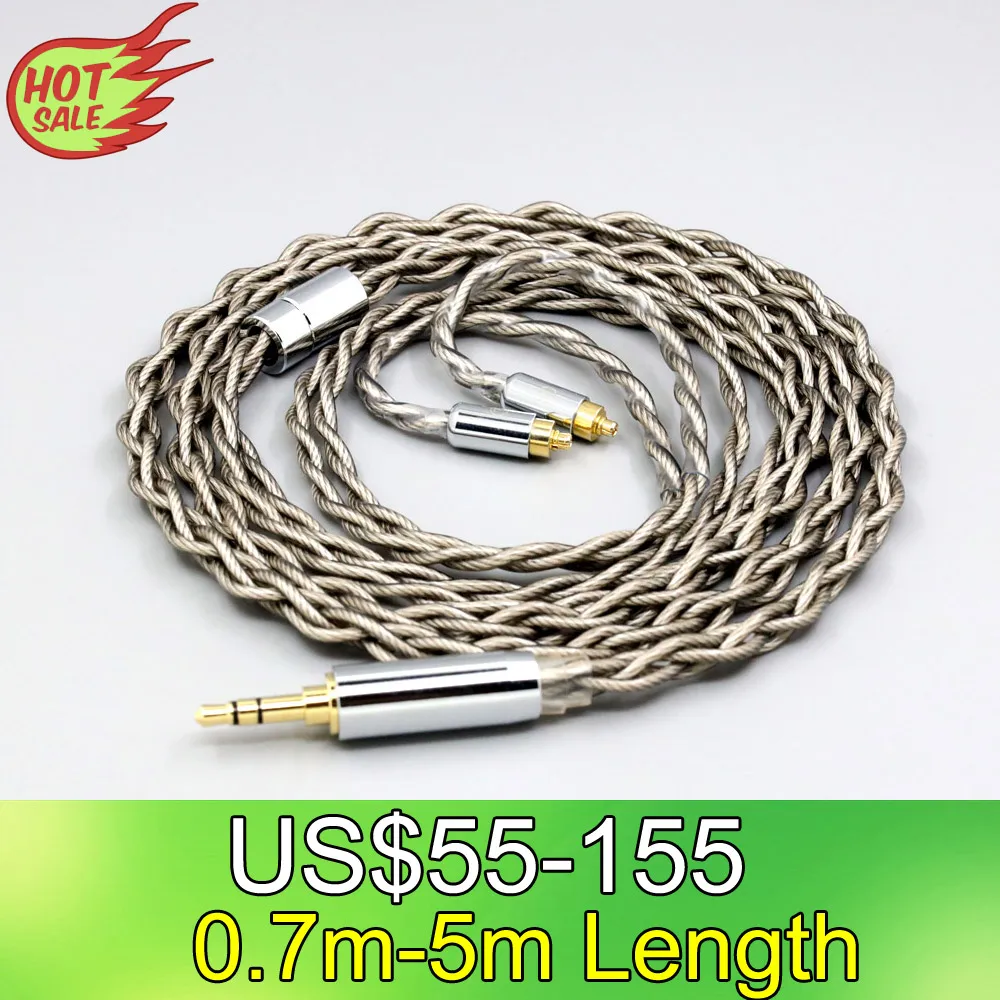 

LN007924 99% Pure Silver + Graphene Silver Plated Shield Earphone Cable For Dunu dn-2002 4 core 1.8mm