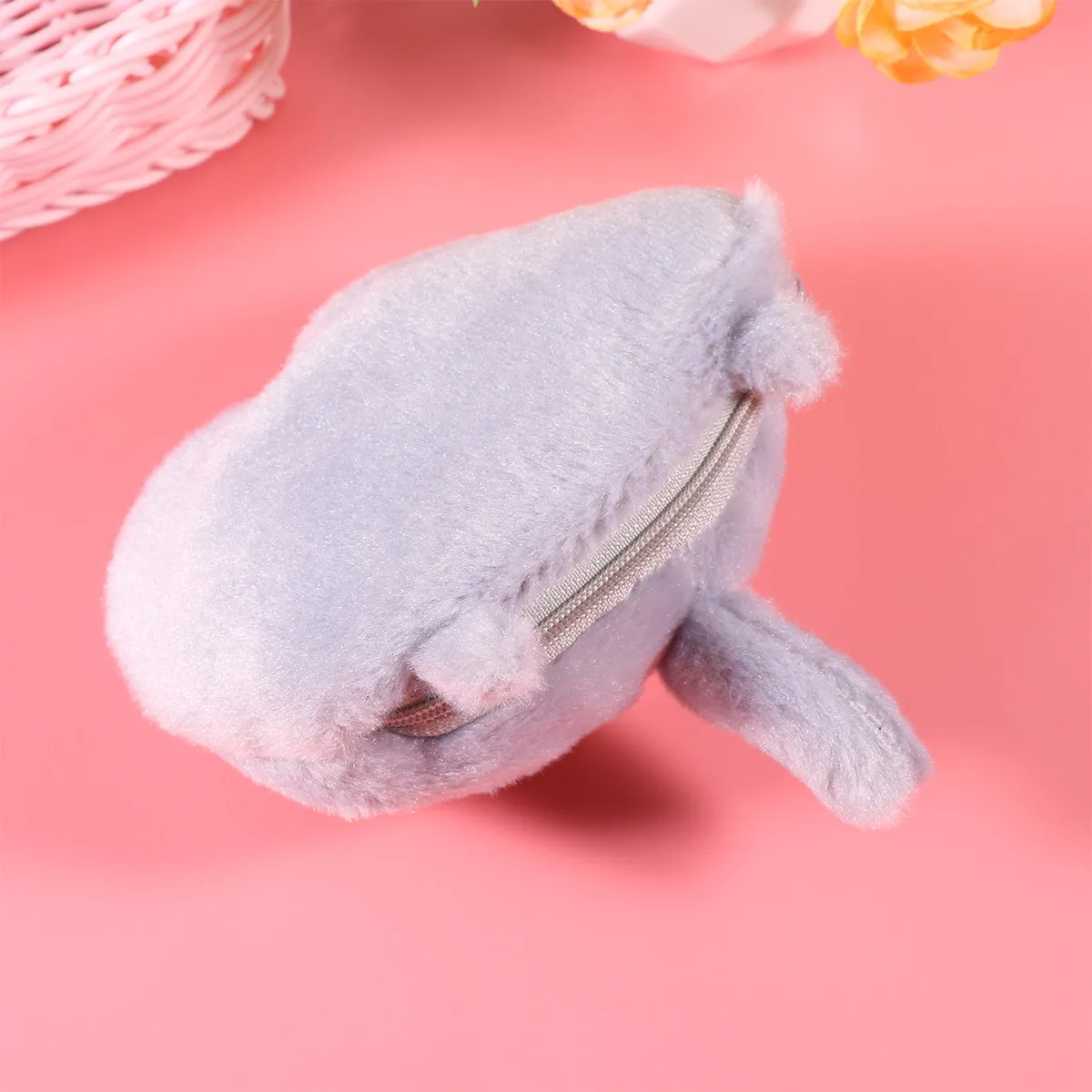 

Cat Butt Shaped Crossbody Bag Gray Soft Material Women Girls Multi-Purpose Phone Wallet Coin Pouch Shopping Work Outfit