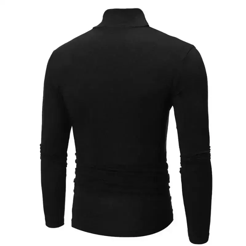 New Thermal Underwear Tops Men\'s Casual Slim Turtleneck Bottom Shirt Long Sleeve Basic Tops Autumn Pullover Mock Neck Undershirt