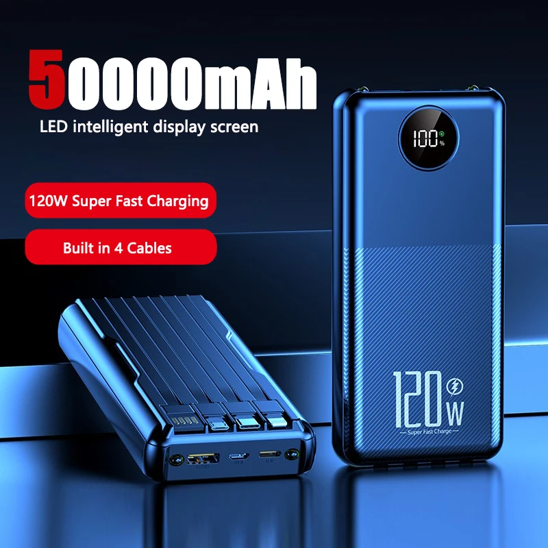 

50000mAh Super Fast Charge 4-in-1Power Bank 120W Super Fast Charging for iPhone Samsung Xiaomi