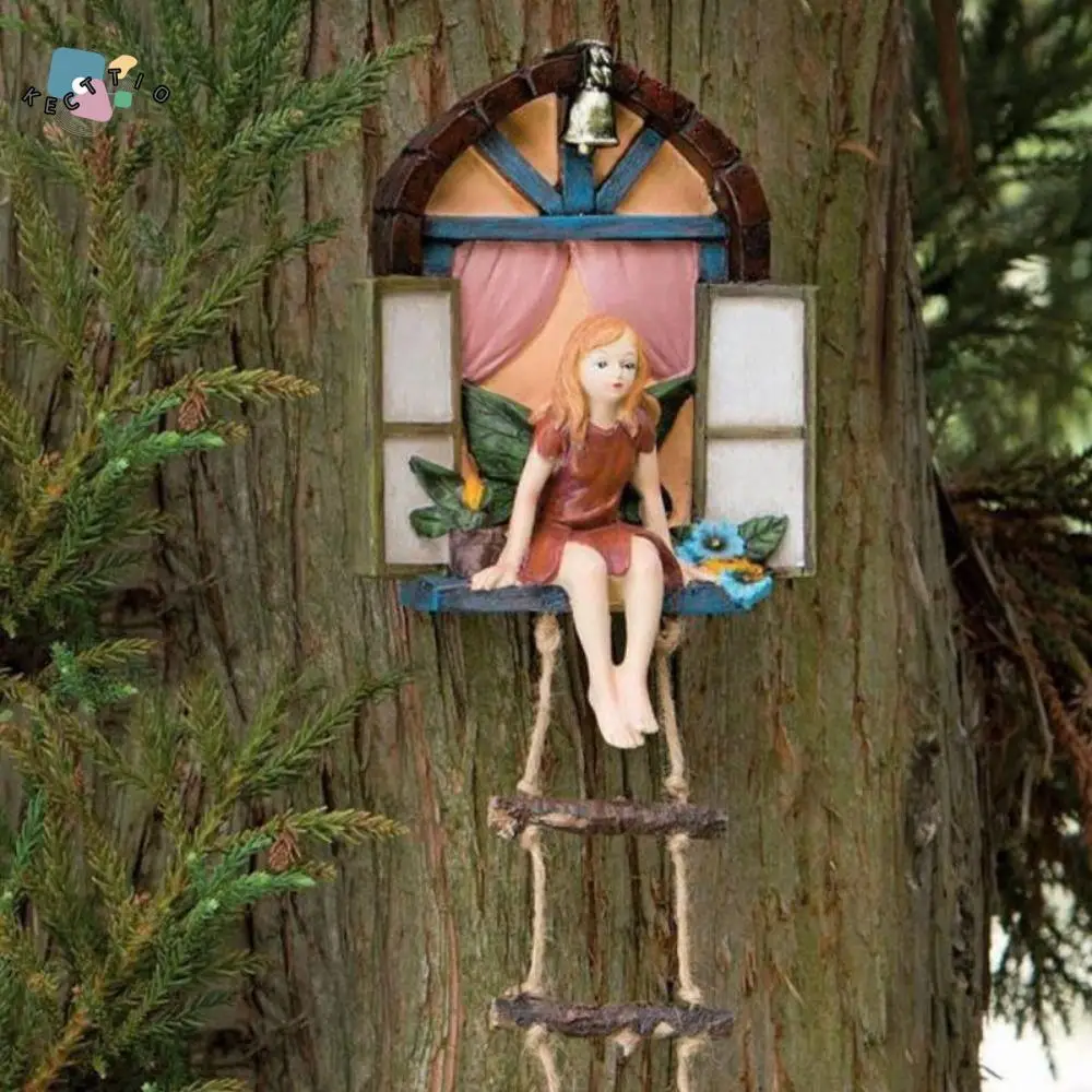 

Creative Hand-Painted Sitting Fairy Pendant Handicraft Miniature Window Fairy Ornaments Cartoon Resin Fairy Statue Household