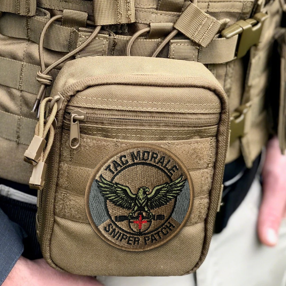 Parche táctico TAC MORALE Sniper bordado águila moral con velcro - imagen 5