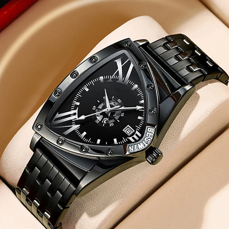 Stainless Steel Band Men Watches For Men Business Unique Design Watches Male Clock Date Gold Top Brand Luxury Quartz Wristwatch