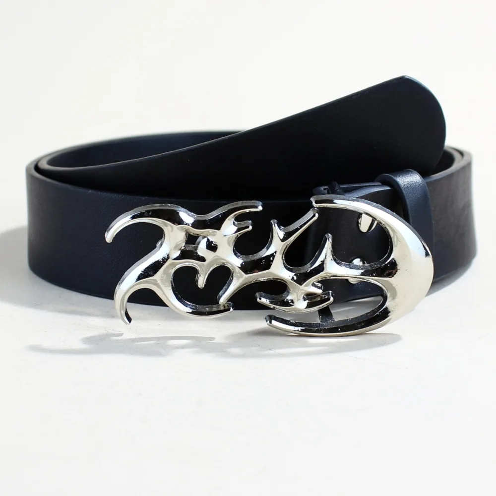 حزام بانك كاجوال متعدد الاستخدامات من البولي يوريثان، حزام جلدي على شكل خاص، حزام جينز قابل للتعديل للجنسين #2