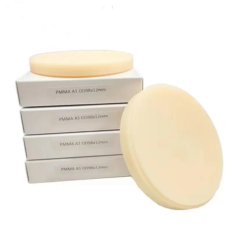 1 PCS Dental PMMA Block 98mm CAD CAM Milling Disc Dentistry Dental Material For Dentist A1A2A3 Clear Pink