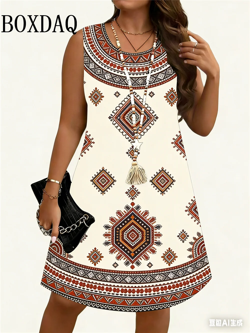 Polka Dot Women Floral Print Summer Short Beach Dress For Woman Floral Sundress Sleeveless Casual Loose Tank Dresses Plus Size