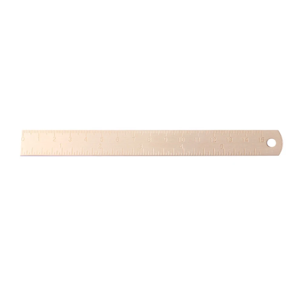 Unisex Students Stationery Bookmark Drawing Ruler Learning Measuring Ruler for School Office Brass Straight Ruler