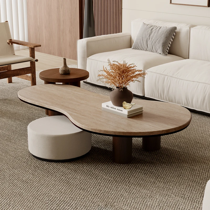 Design Unique Coffee Table Trendy Living Room Eclectic Minimalist Coffee Table Modern Wabi Sabi Table Basse Home Furniture