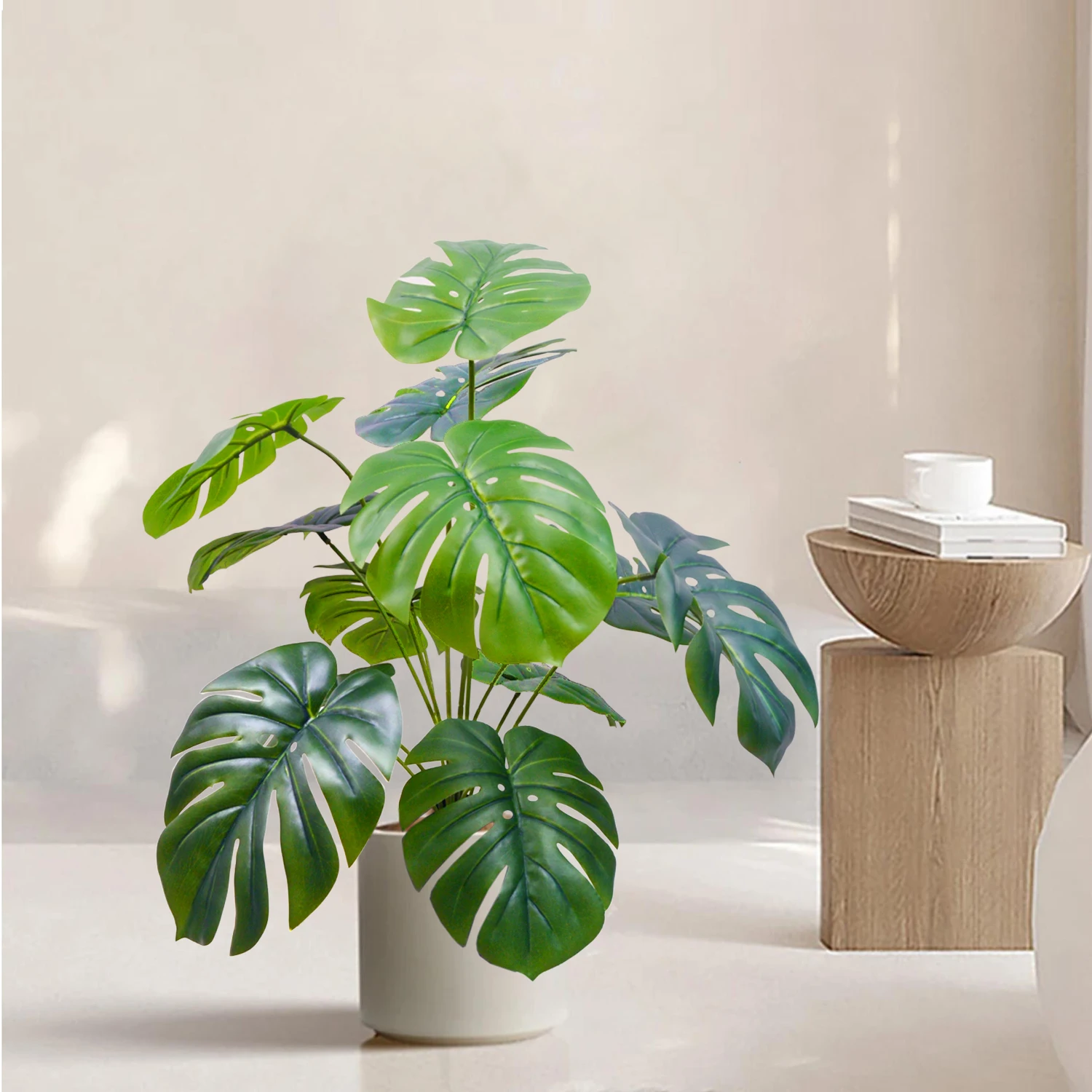 Artificial Monstera deliciosa Pothos Alocasia Leaf Fake Plant Ornamental Festive Home Office Decoration