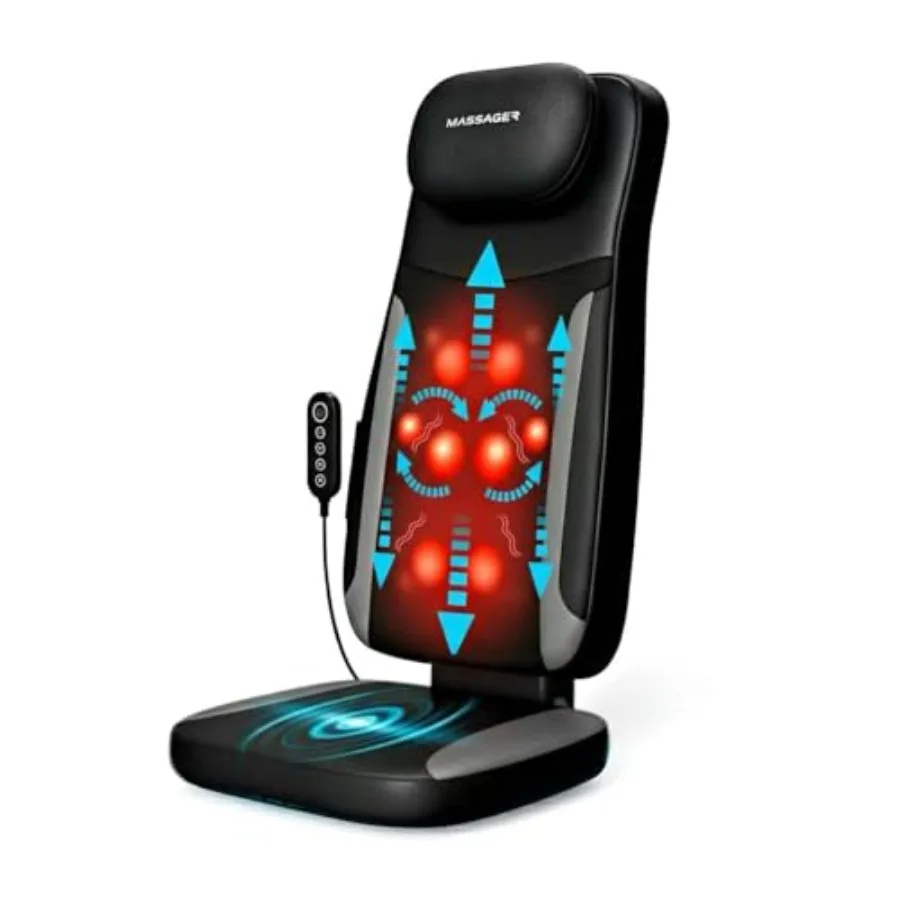 

Back Massager with Heat for Office and Car Use 4D Shiatsu Technology Full Body Massage Chair Pad for Pain Relief Shiatsu Chair