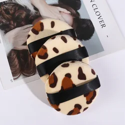 Large Set Makeup Powder Puff Powder Puff Honey Puff Soft Flocking Plush Powder Powder Puff Round Leopard Print 7.5CM