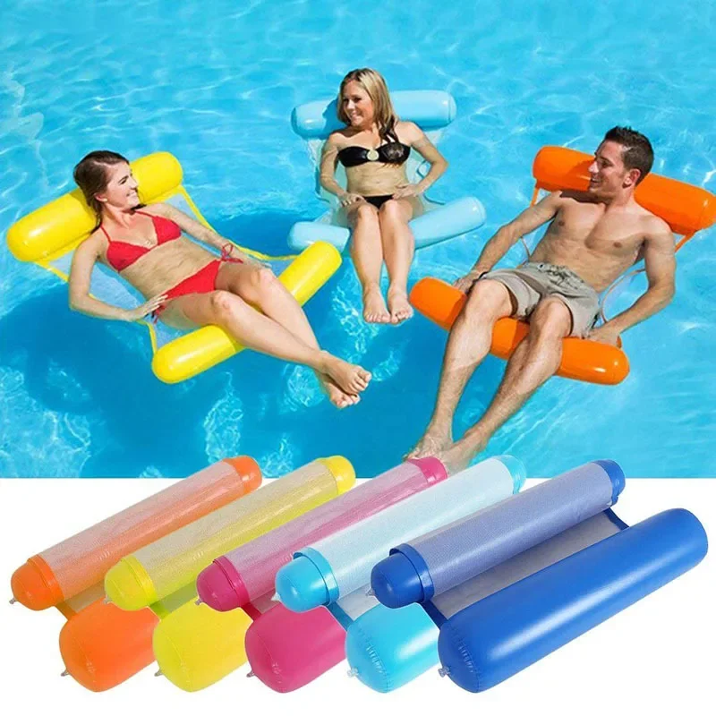 Foldable Floating Water Hammock Float Lounger Floating Toys Inflatable Floating Bed Chair Swimming Pool Inflatable Hammock Bed