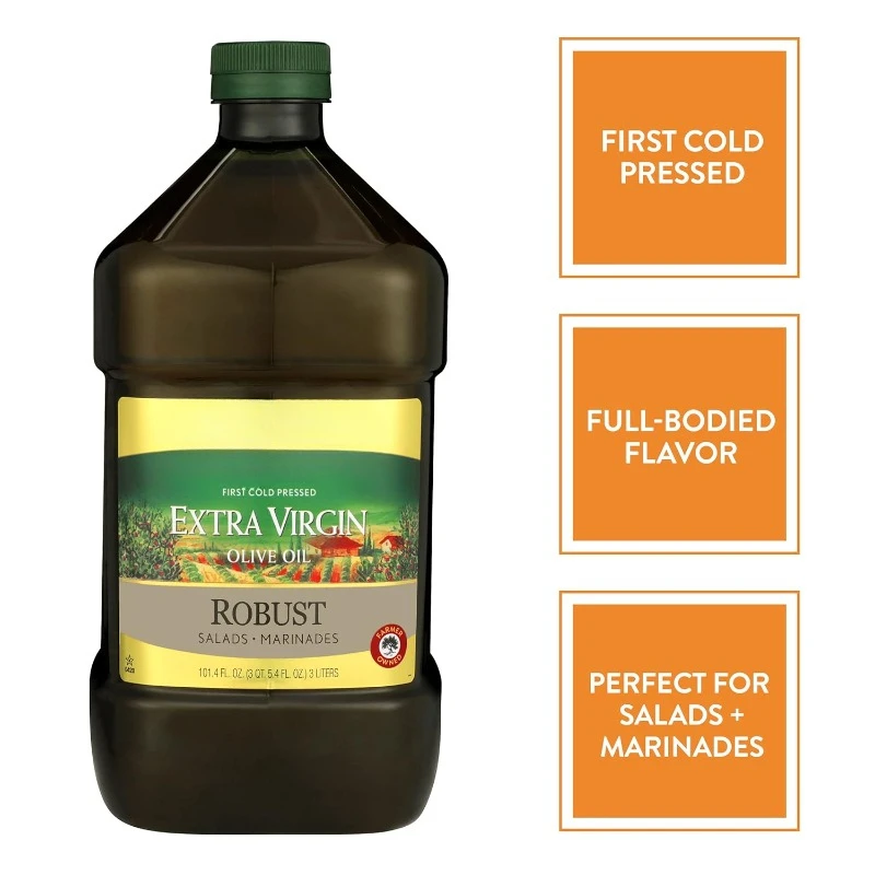 Robust Extra Virgin Olive Oil, First Cold Pressed, Full-Bodied Flavor, Perfect for Salad Dressings & Marinades, 101 FL. OZ.