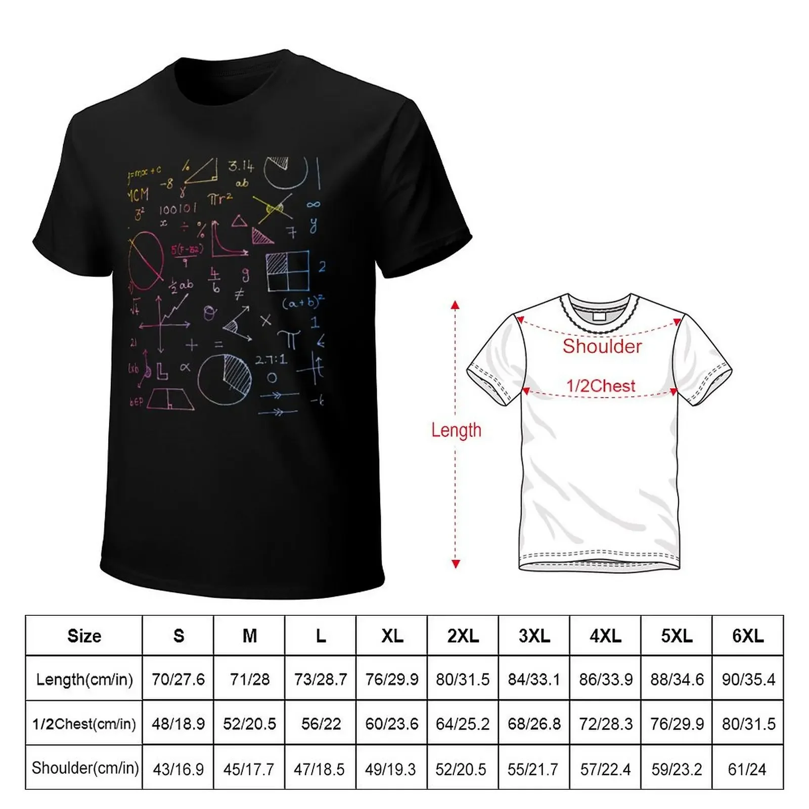 Math formulae (white) T-Shirt custom shirt cotton graphic tees mens designer clothes