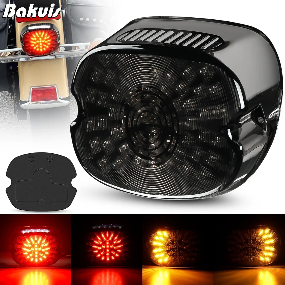 

LED Tail Light Motorcycle Brake Turn Signal Driving License Plate Rear Light for Harley Dyna Sportster 883 1200 Road King