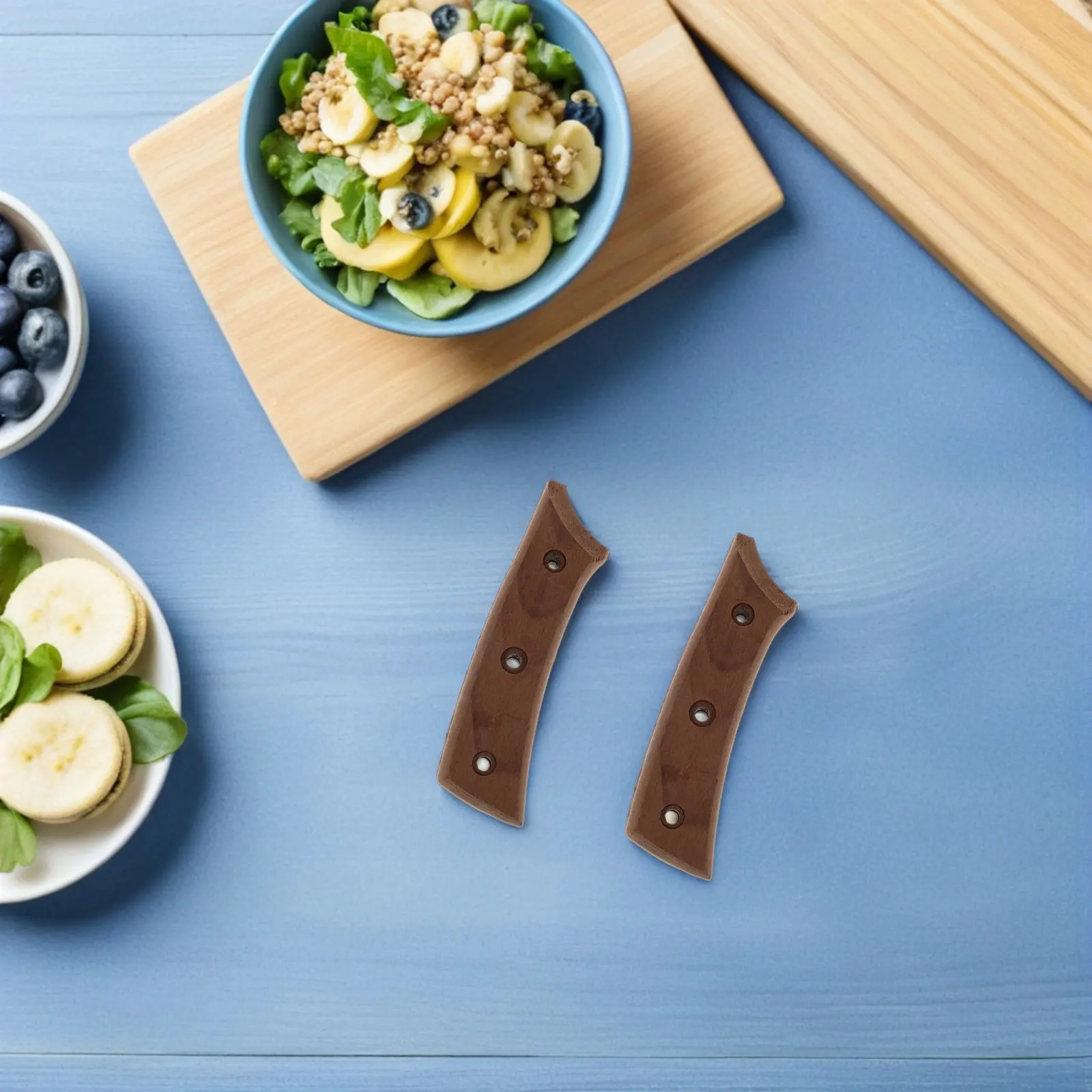 1Set Wood Knife Handle Replacement Smooth Universal Grip for Home Kitchen Chef Cooking Tool DIY Craft Component Set