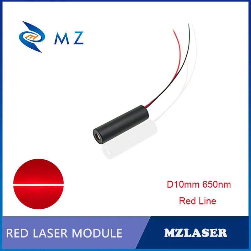 Red Line Laser Diode Module Hot Selling High Stability Compact Mini D10mm 650nm 15mW 60degrees Red Line Laser Industrial Grade