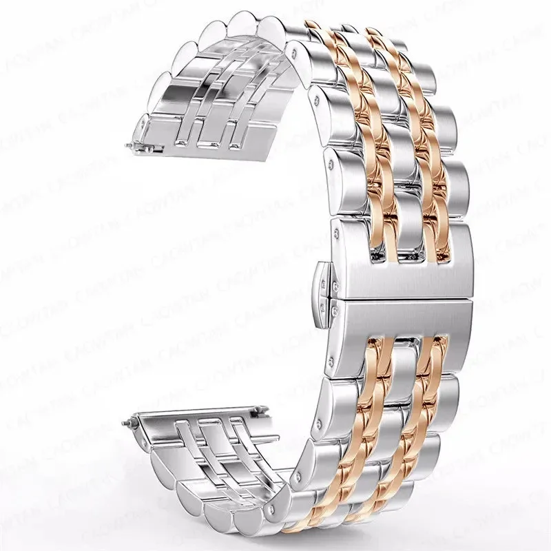 22 mm 20 mm Band für Samsung Galaxy Watch 6 4 5 45 mm Gear S3 46 mm 42 mm Active2 40 44 mm Edelstahlarmband für Amazift BIP 2 GTR