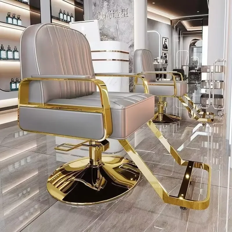 Modern Commercial Barber Chair 360 Degree Rotation Height Adjustable Leather Seat Hydraulic Pump Durable Construction