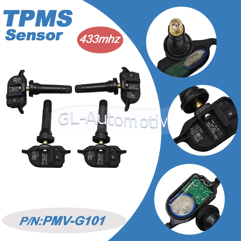 

set of (4) 433MHZ 4260748070 TPMS Tire Pressure Sensor For Toyota Land Cruiser Prado Highlander ALLION 2023-2026 PMV-G101