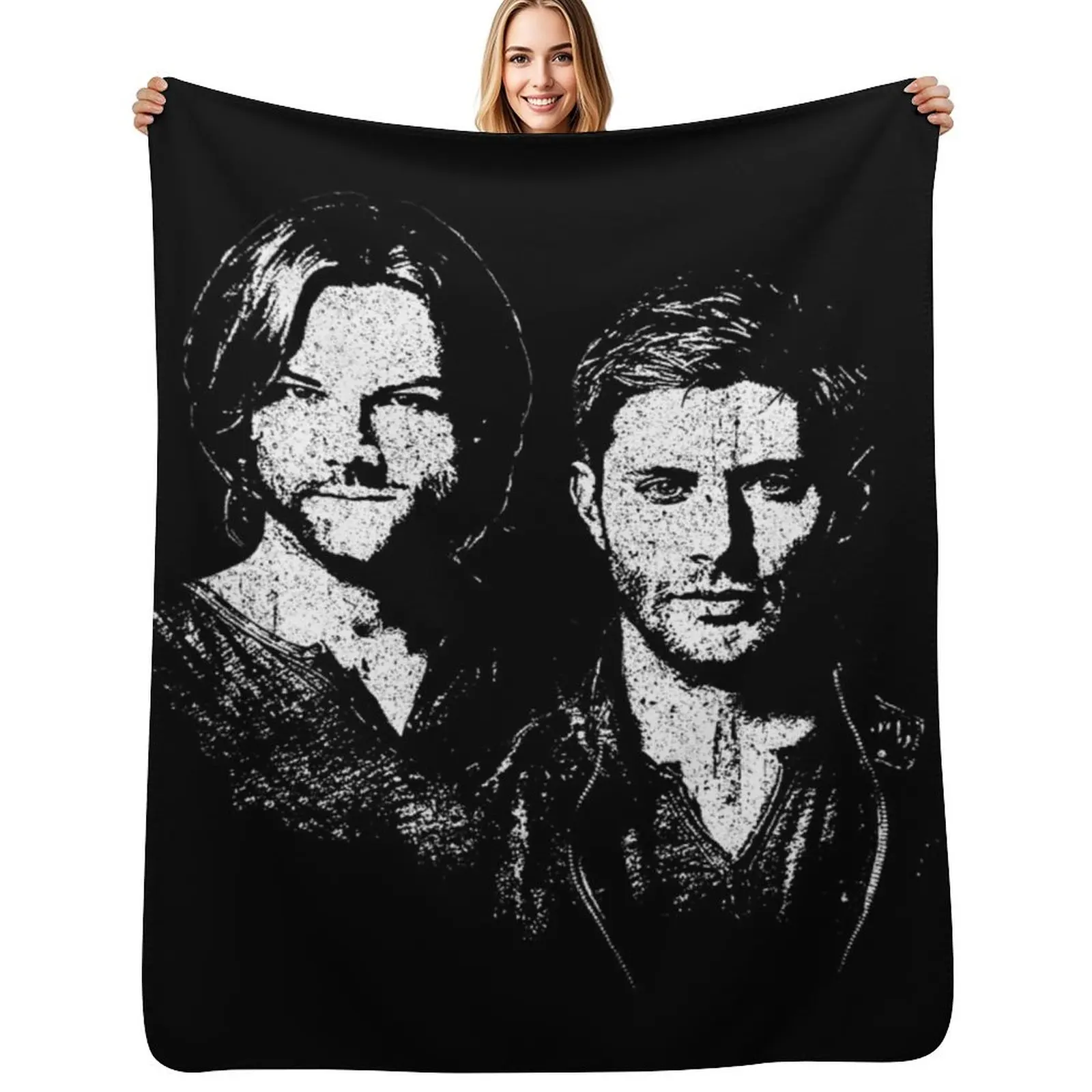 Sam and Dean Throw Blanket Extra Large Throw funny gift Loose Retros Softest Custom Blankets