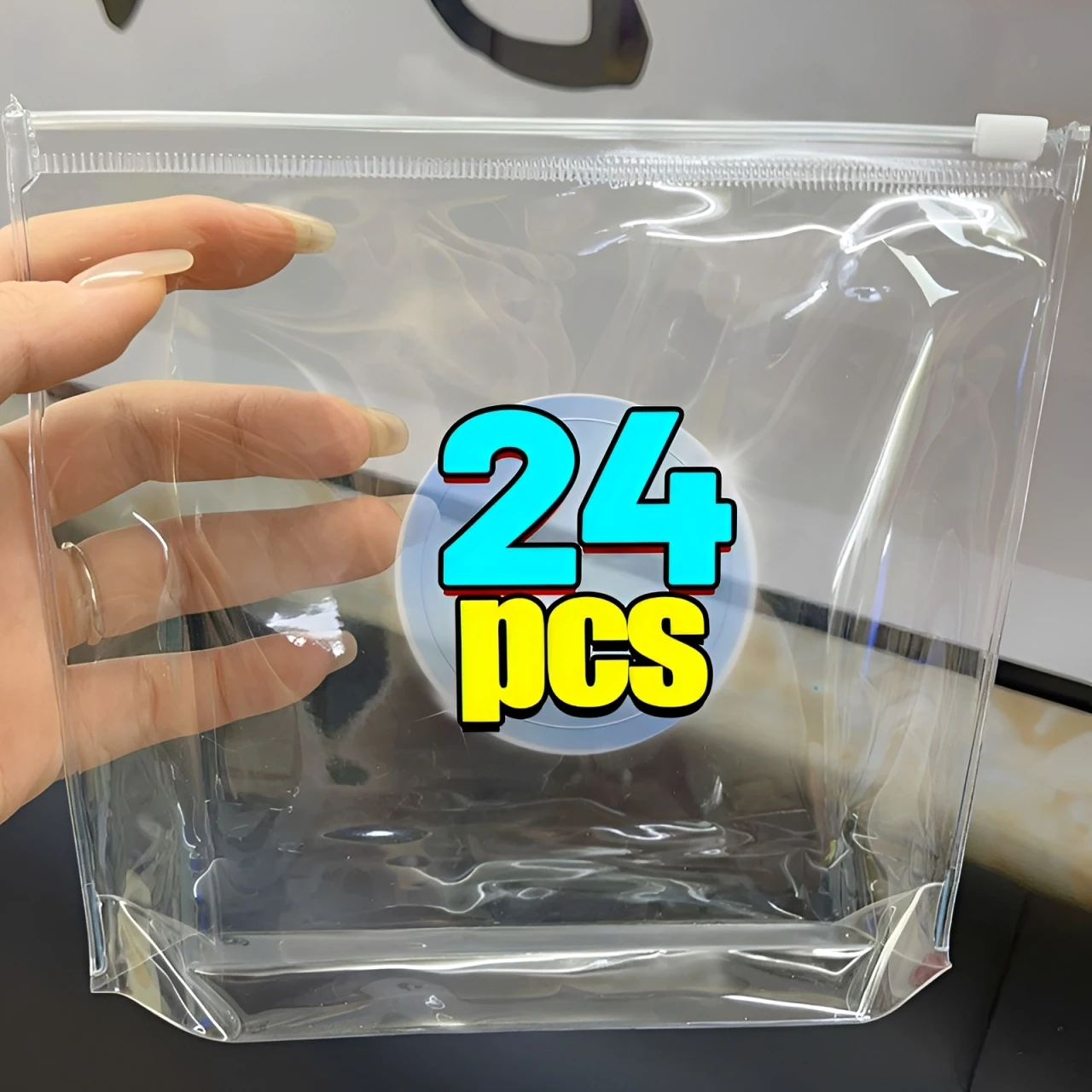 

1-24 шт. герметичная трехмерная сумка на молнии из ПВХ, самонесущаяся матовая сумка для проб для стирки, косметическая упаковка и сумка для хранения