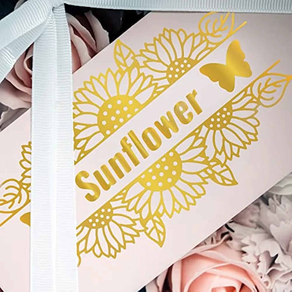 Flower Butterfly Hot Foil Plate for DIY Foil Paper Sunflower Text Embossing Scrapbooking Decor Mother's Day Greeting Cards