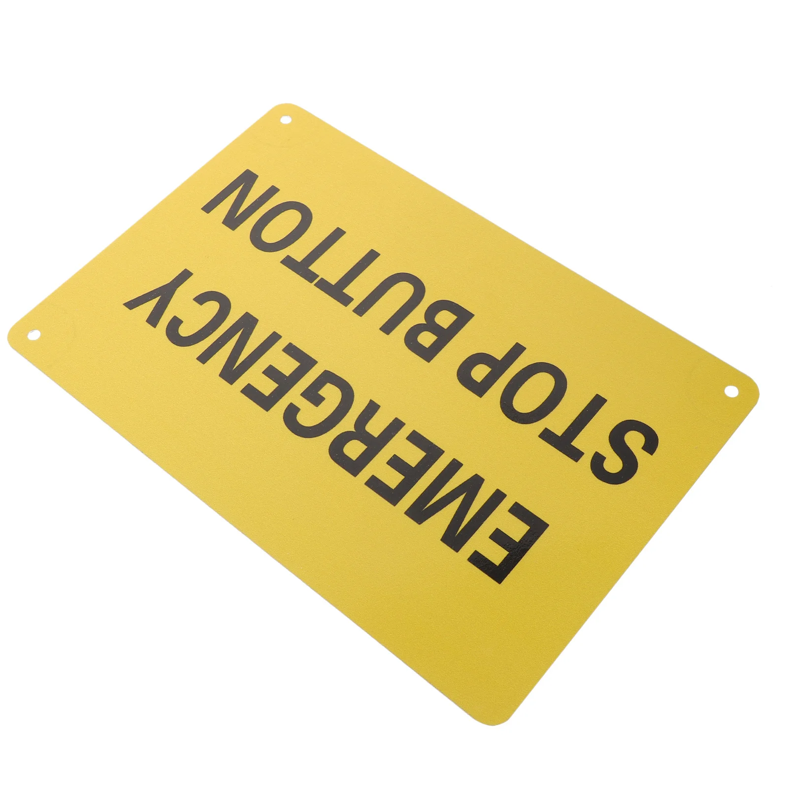 Warning Emergency Stop Metal Sign Durable Aluminum Material Versatile Size Highly Visible Lettering Simple Design for Various