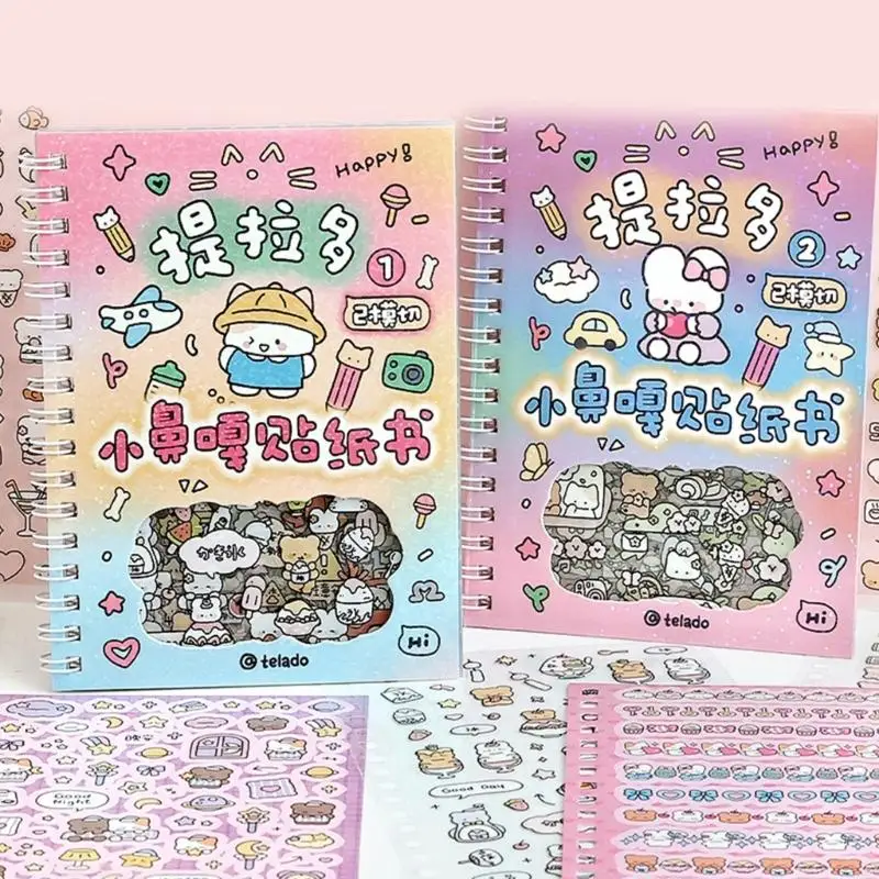 หนังสือสติกเกอร์การ์ตูนสมุดบันทึกการตกแต่งด้วยตนเองหนังสือสำหรับการ์ดอวยพร