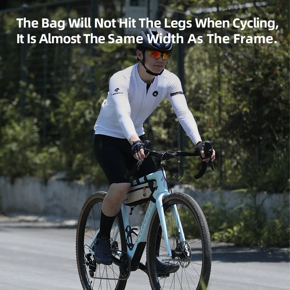 Rhinowalk Bike Frame Bag 2.1L/2.7L Waterproof Bicycle Under Tube Bag Triangle Bag Double Sided SBS Zipper Bottom binding system