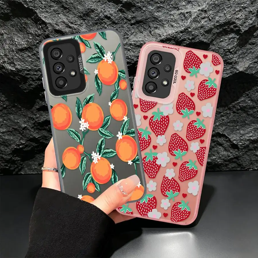Citrus Floral Print Case for Samsung Galaxy A13 A14 A17 A20s A12 A35 A15 A16 A57 A23 A37 A26 A24 A25 A34 Phone Cover
