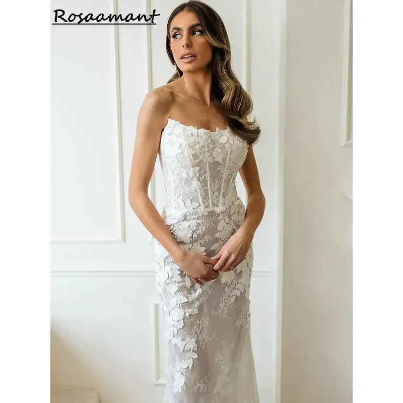 فساتين زفاف حورية البحر رائعة بدون حمالات مع سترة مزينة بالدانتيل فساتين زفاف ريفية