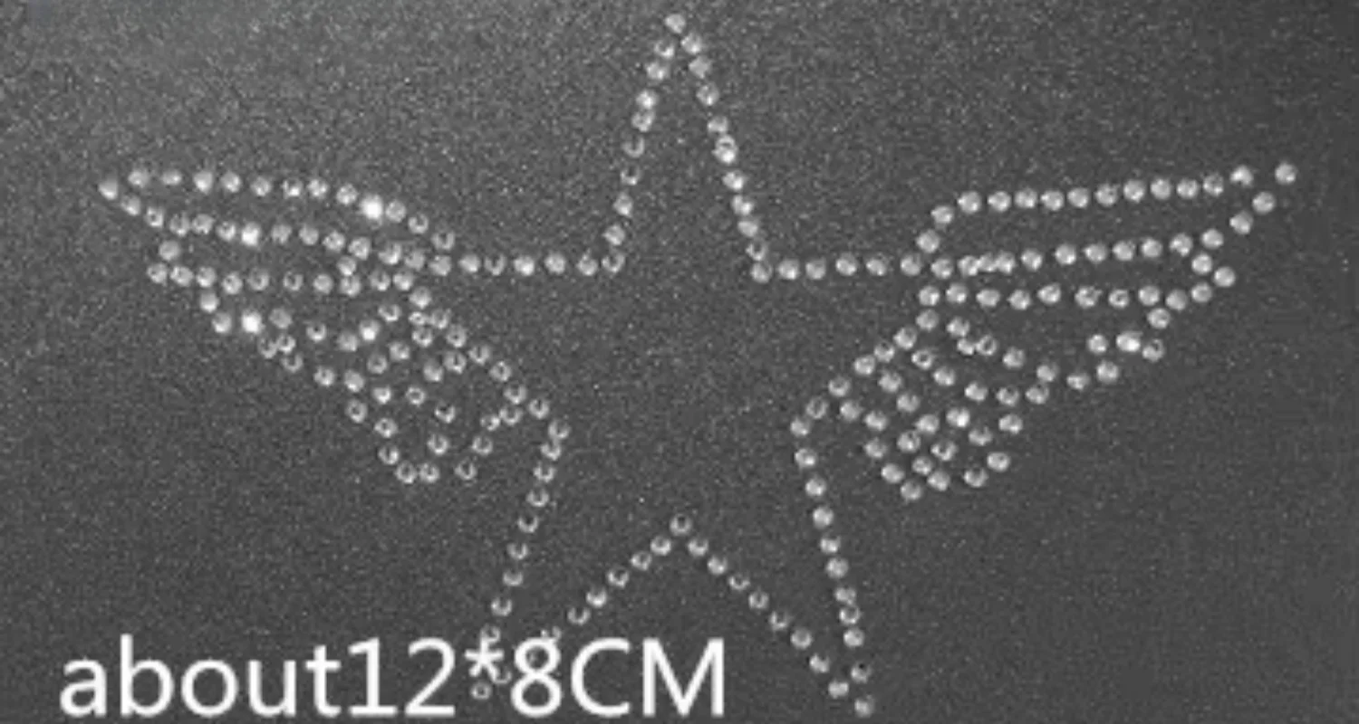 

Star Wings Iron on Rhinestone Transfer Applique Patch Hot Fix Glitter Design Stone Transfer for Clothing Accessories