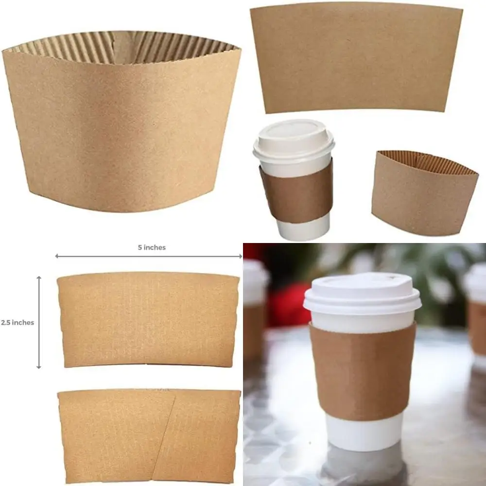

Kraft Paper Cup Jacket for 10-20 oz Cups, Traditional Design, Bulk Quantity 2000