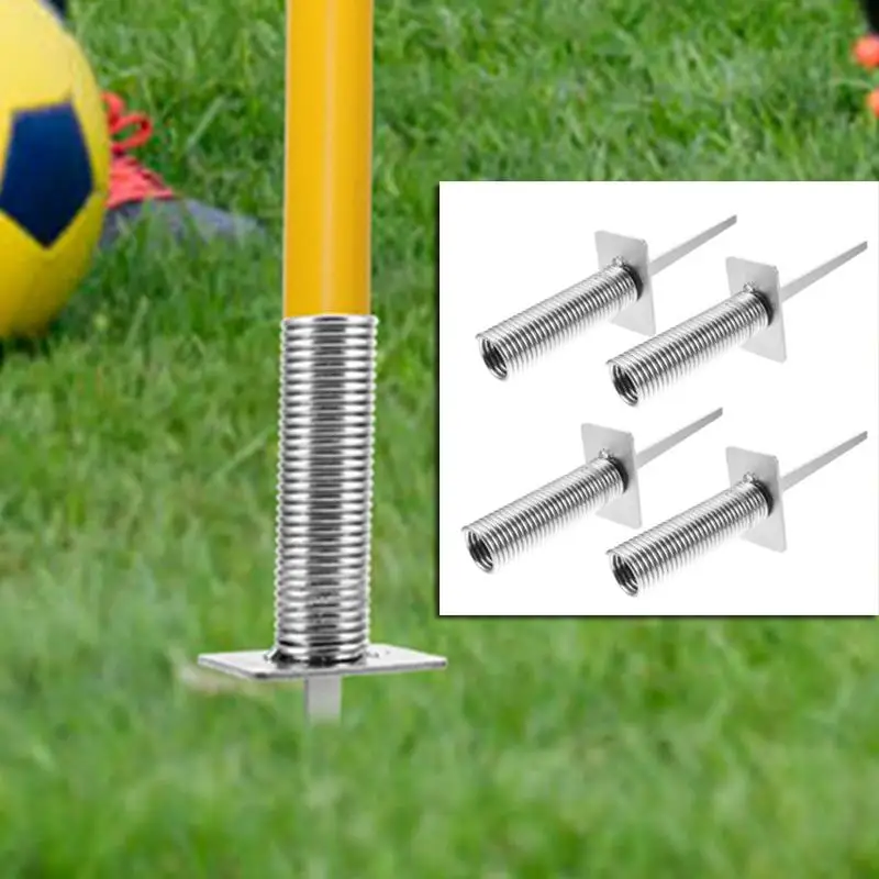 

4 Pcs Football Training Equipment Soccer Flagpole Base Spike Ground Spring Stake Spring-mounted Base Aids Pole Fixing Mount