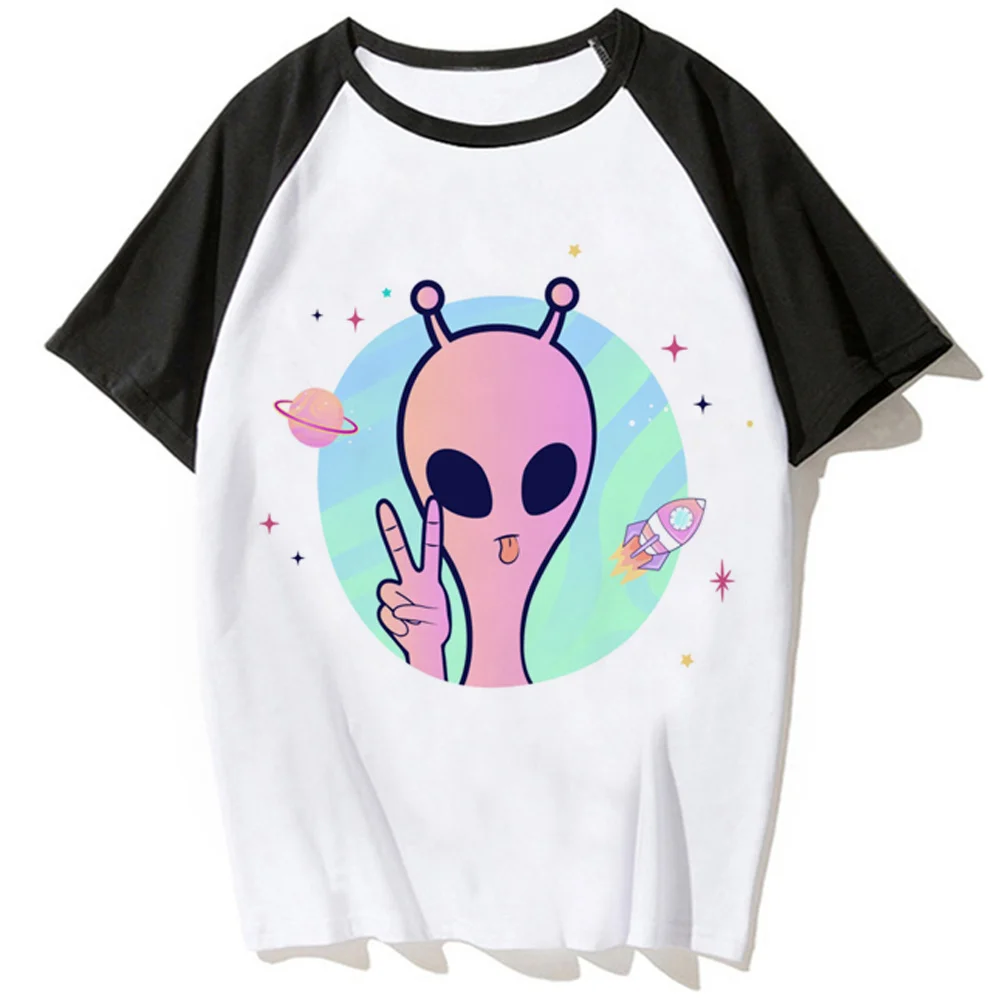 

Alien t shirt women comic top female manga designer y2k clothes