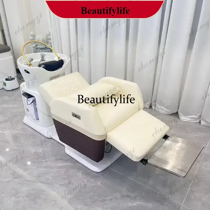 

K182massage shampoo bed leather hairdressing hair washing shampoo bed with steamer