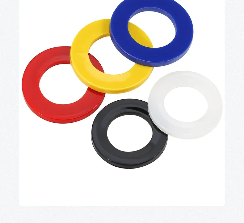 M2-M20 Nylon Flat Washers Plastic Spacer Black/White/Red/Blue/Yellow Insulation Waterproof Sealing Hard Gaskets For Screw Bolts