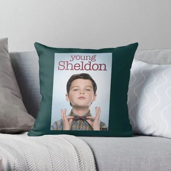 Young Sheldon  Printing Throw Pillow Cover Square Cushion Throw Decorative Case Home Fashion Hotel Pillows not include One Side